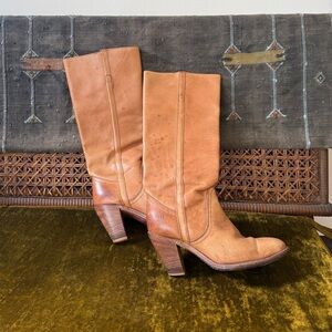 Frye Tan Leather Knee-High Boots